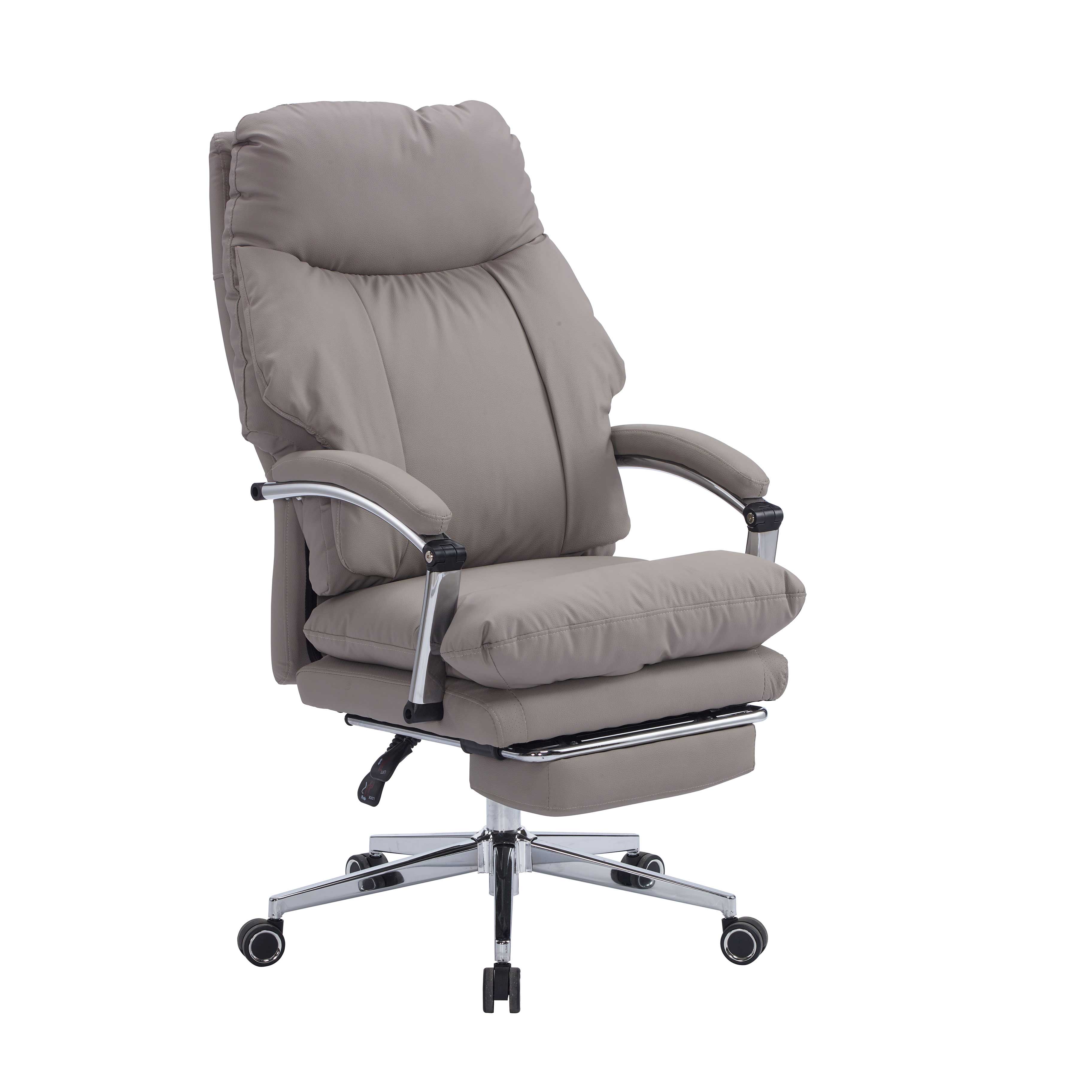 賽博灰色貓抓皮辦公椅